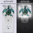 thumbnail image 2 of PhooArto Teal Sea Turtle Wooden Board Plug in LED Night Light Auto Sensor Dusk to Dawn Decorative Night for Bedroom, Bathroom, Kitchen, Hallway, Stairs, Baby's Room, Energy Saving, 2 of 7