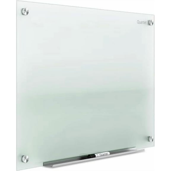 Quartet Whiteboard, Glass Dry Erase Board, Non-Magnetic, 36"W x 24"H, Infinity Frameless Mounting, Frosted Surface, Accessory Tray, and 1 Dry Erase Marker (G3624F)