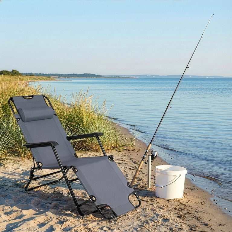 Ktaxon Adjustable 2-in-1 Folding Chaise Lounge Chair - Versatile
