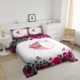 thumbnail image 3 of Erosebridal Letter Comforter Sets Queen Size For Teens,Rose Flower Bedding Queen Comforter Set,Butterfly Room Decorative,Reversible,Ultra Soft,3-Piece, 3 of 8