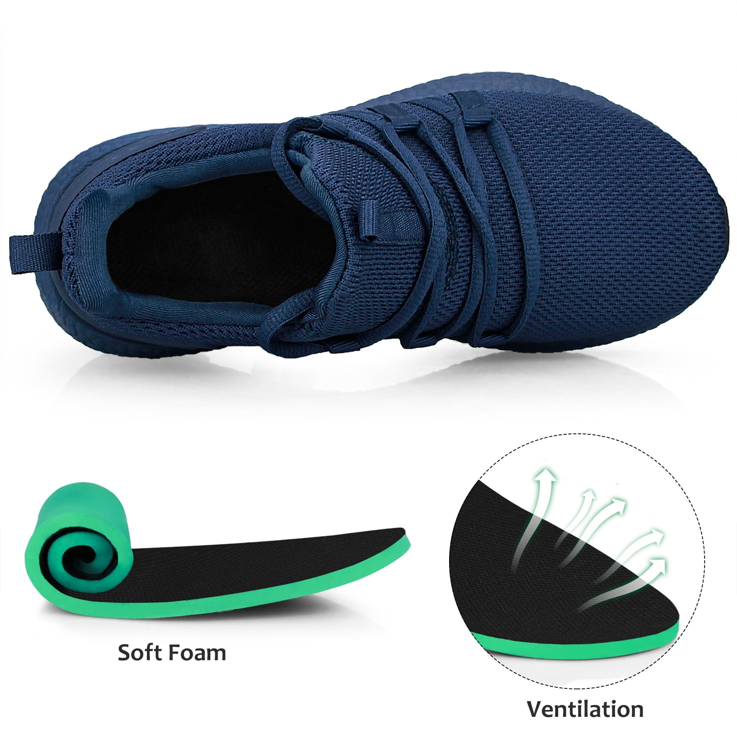 Feethit Women Running Shoes Slip on Comfortable Lightweight Walking Tennis Shoes Non Slip Hiking Work Gym Sneaker