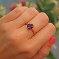thumbnail image 5 of Hexagon Cut Natural Amethyst 14k Rose Gold Engagement Solitaire Ring, 5 of 9