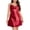 Red, variant on Womens Plus Size Satin Nightdress V Neck Spaghetti Strap Backless Sleepwear Pjs Nightgowns