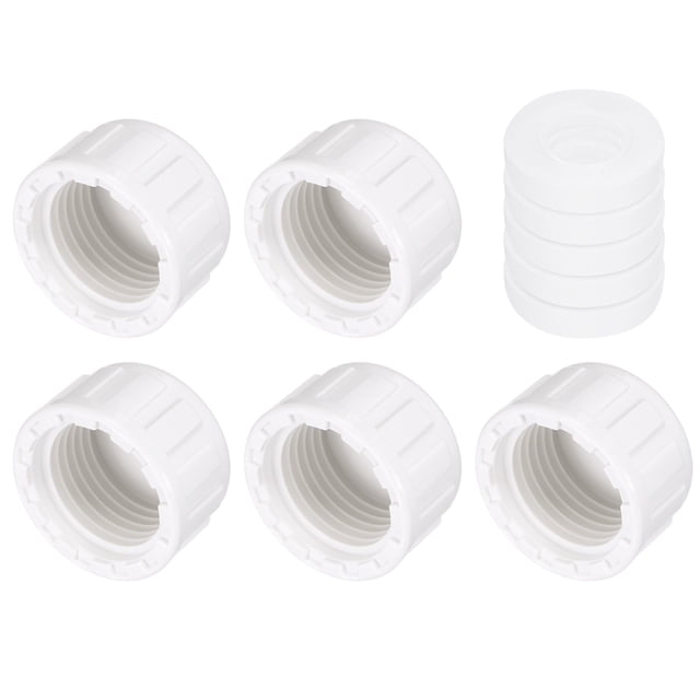 Tapa de ajuste de tubo hembra de 1/2 pulgada en paquete de 5, tapas de drenaje de limpieza, tapones de socket para líneas de suministro de calentadores de agua, fontanería, blanca