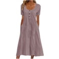 thumbnail image 1 of Robe d'Été Décontractée à Œillets pour Femmes, Robe Maxi Brodée Boho, Robe Longue Plissée, Vêtements Tendance pour Vacances à la Plage 2025, 1 of 6