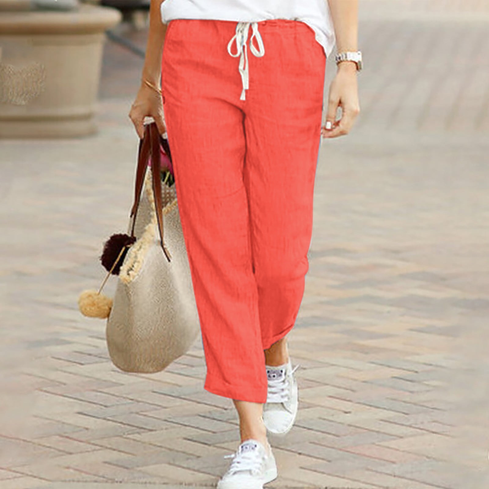 Linen ladies trousers outlet