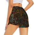 thumbnail image 3 of Bixox Women's Polynesian Turtles pattern 2 in 1 Running Shorts - Lightweight Athletic Workout Gym Yoga Shorts Liner with Pockets - XX-Large, 3 of 7