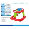 thumbnail image 5 of Andadera Para Bebe Prinsel Apolo 2 En 1 Andador Rojo, 5 of 5
