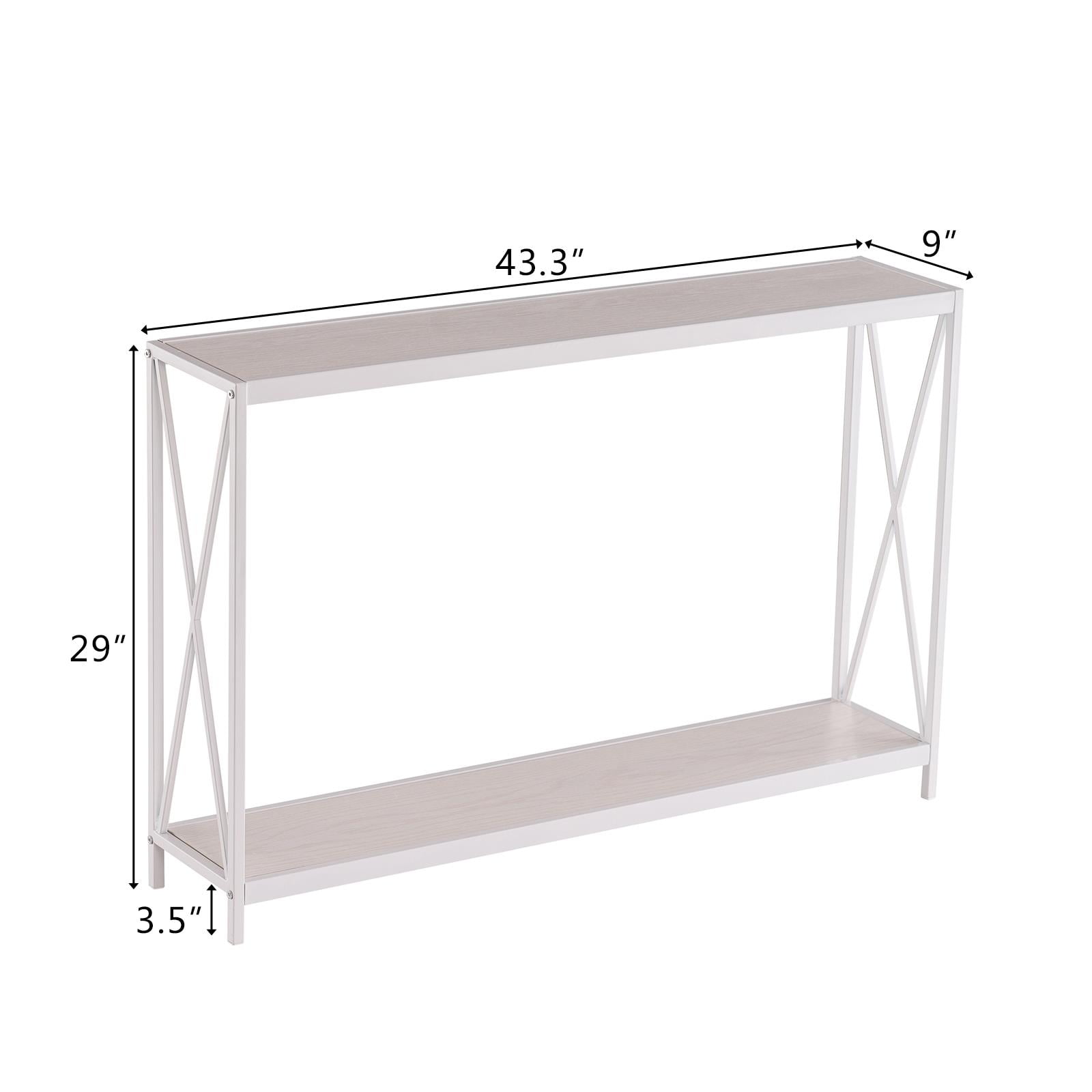 Ktaxon Modern Console Table, Simplistic Entryway Table, Long Narrow Sofa Side Table TV Stand with Sturdy Metal Frame, White