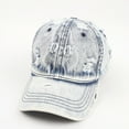 thumbnail image 3 of HONHUZH Summer Hats Mens Women Distressed Denim Baseball Cap Adjustable Low Profile Washed Vintage Hat, 3 of 4