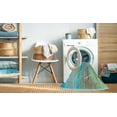 thumbnail image 2 of Ahgly Company Tapis Rond Lavable en Machine Intérieur Transitionnel Bleu Cadet Vert, 3 Pieds Rond, 2 of 7