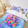 thumbnail image 2 of Erosebridal Watercolor Cartoon Mermaid Duvet Cover Set,Ocean Animals Bedding Full For Girls Kids 3 Pieces,No Comforter,Reversible, 2 of 6