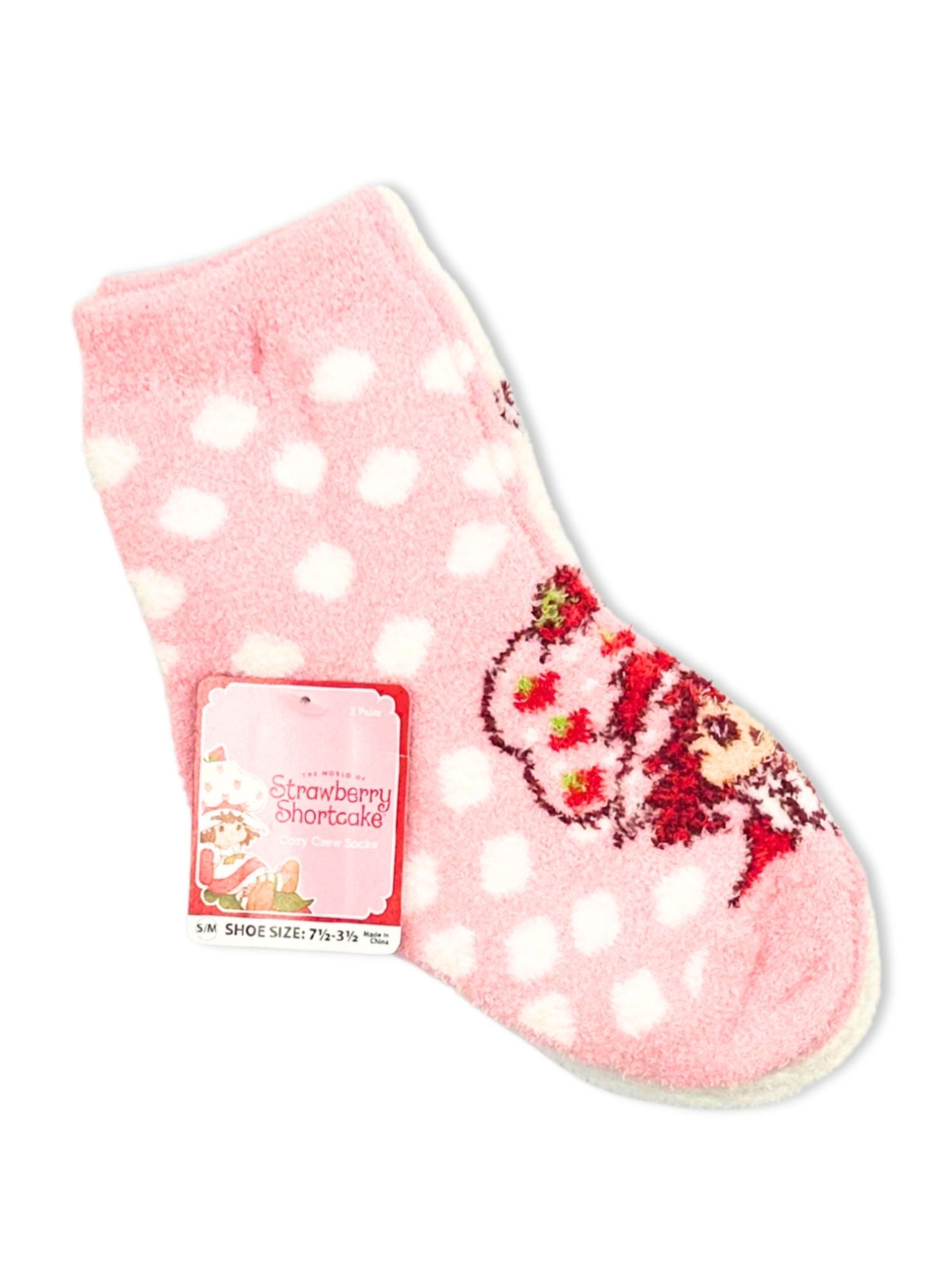Strawberry Shortcake Girls Cozy Socks, 2-Pack, Sizes S/M-M/L