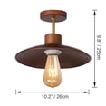 thumbnail image 4 of FSLiving Cone Shape Walnut Wood Hanging Light with 15ft Plug-in Cord Decorative Plug In Ceiling Light Remote Control Fixtures,Industrial Semi Flush Mount for Bedroom Living Room - 1 Pack, 4 of 10