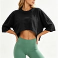 thumbnail image 5 of Posijego Workout Tops for Women 3/4 Sleeve Crop Tops Summer Athletic Running Yoga Sport Tees Activewear Gym Shirts for Ladies, 5 of 8