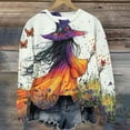 thumbnail image 6 of Delliss Women's Halloween Print Long Sleeve Crew Neck Pullover Basic Casual Top White XXL, 6 of 6