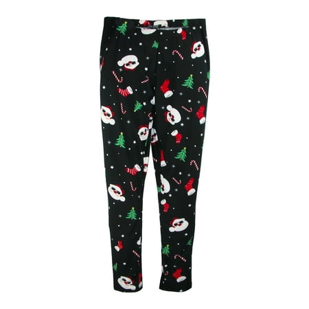 Just One - Women's Christmas Santa Print Holiday Leggings, Black ...