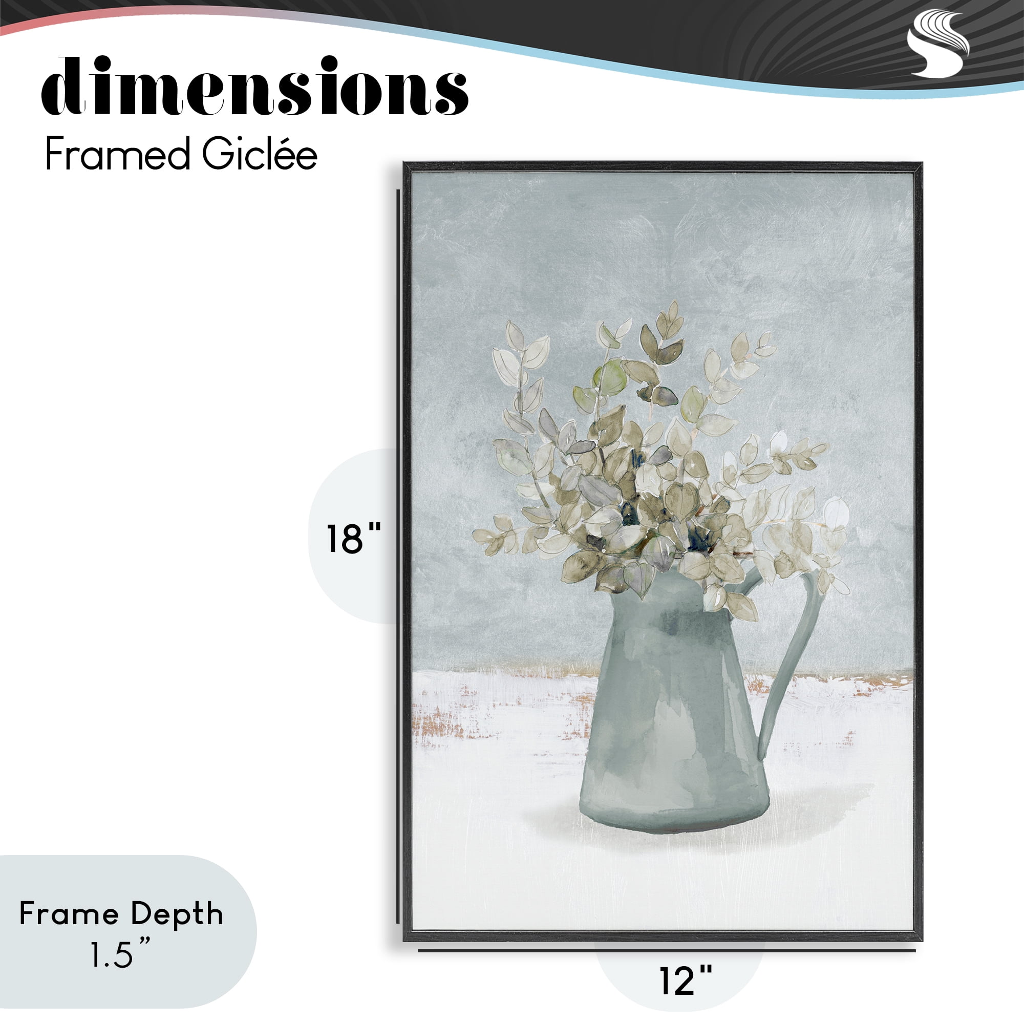 Stupell Industries Blue Botanical Arrangement Black Framed Giclee Art, design by Lanie Loreth