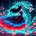thumbnail image 1 of (V7004) Resina La Serie Personajes La Princesa Mulan Bailando Con Diamantes 40*40CM, 1 of 9