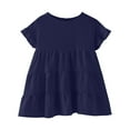 thumbnail image 2 of KVPLBQFD Kids Short Sleeve T Shirts Girls Ruffle Crewneck Loose Blouses Top Toddler Cute Fashion Dress Tops Tween Girl Casual Flowy Shirts, 2 of 3