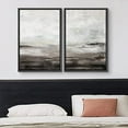 thumbnail image 3 of IDEA4WALL Framed Canvas Print Wall Art Set Brown and Gray Grunge Paint Stroke Landscape Abstract Modern Art Minimalist Chic Relax/Calm for Living Room, Bedroom, Office - Black 24"x36"x3, 3 of 5