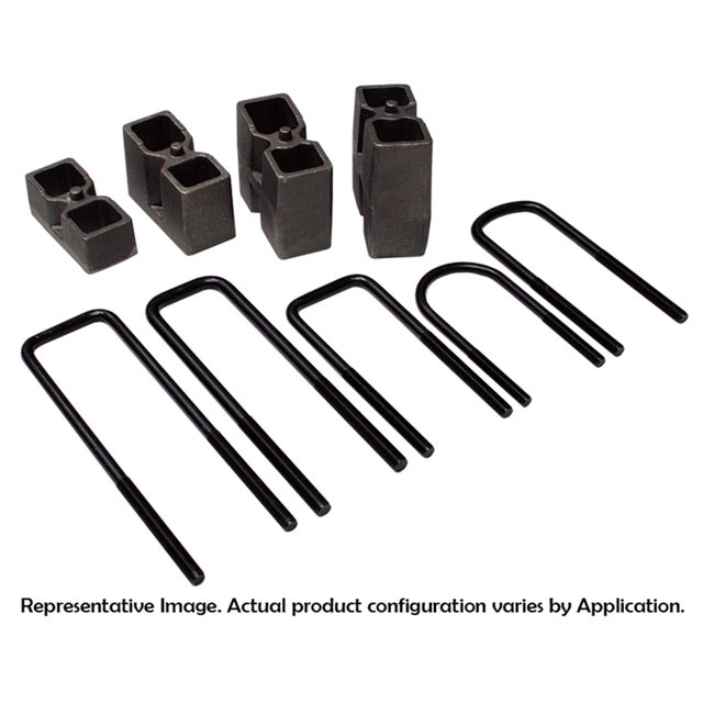 Skyjacker Suspensions Leaf Spring Axle U Bolt Kit U5B7R 13 1/2 Inch Length; 3 1/8 Inch Width; 9/16 Inch Thread Size; Square; Includes 4 U-Bolts and 8 Nylon Insert Lock Nuts