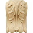 thumbnail image 2 of Ekena Millwork 3 1/2"W x 2"D x 4 1/2"H Small Acanthus Block w/ Backplate Wood Corbel, Alder, 2 of 4