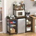 thumbnail image 7 of Large Storage Shelf with Mini Fridge & Microwave Stand, Cabinet Storage Space for Dorm Kitchen, 7 of 7