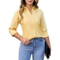 thumbnail image 5 of Siliteelon Womens Button Down Shirt Long Sleeve Oxford Cotton Blouse Classic Fit Wrinkle Resistant Office Work Top with Pocket, 5 of 8