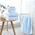 thumbnail image 5 of 4 Piece Extra Large Bath Towel 35"x70" Oversized Bath Sheet Blue Bath Towel Set for Bathroom Ultra Soft Cozy Highly Absorbent Quick Dry Bathroom Towel for Spa Gym Hotel,Shower Towel for Daily Use, 5 of 9