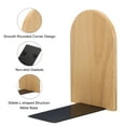 thumbnail image 4 of Unique Bargains Wood Bookend with Metal Base Non-skid Round Head Book Ends Beech Wood, 4 of 7