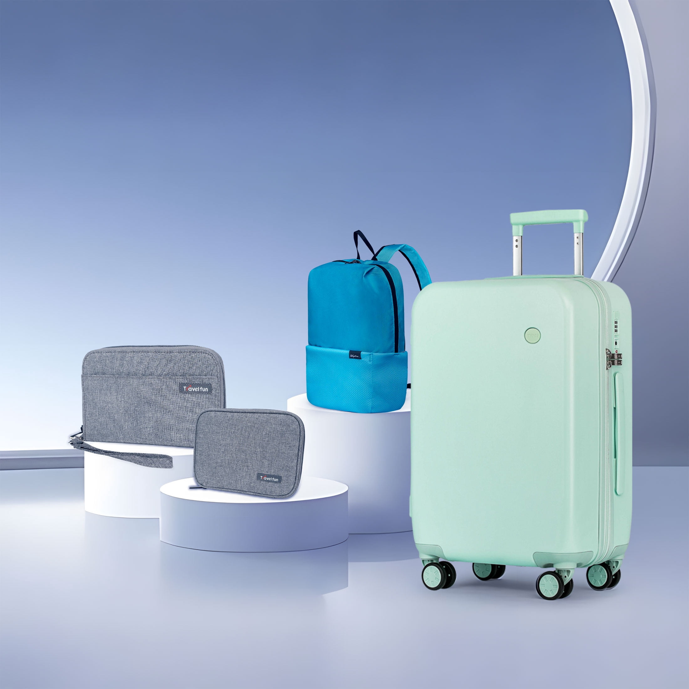 WEPLUS Suitcase Set 4 Piece Luggage Set Carry On Travel Luggage TSA Lock Spinner Wheels Hardshell Lightweight Luggage Set