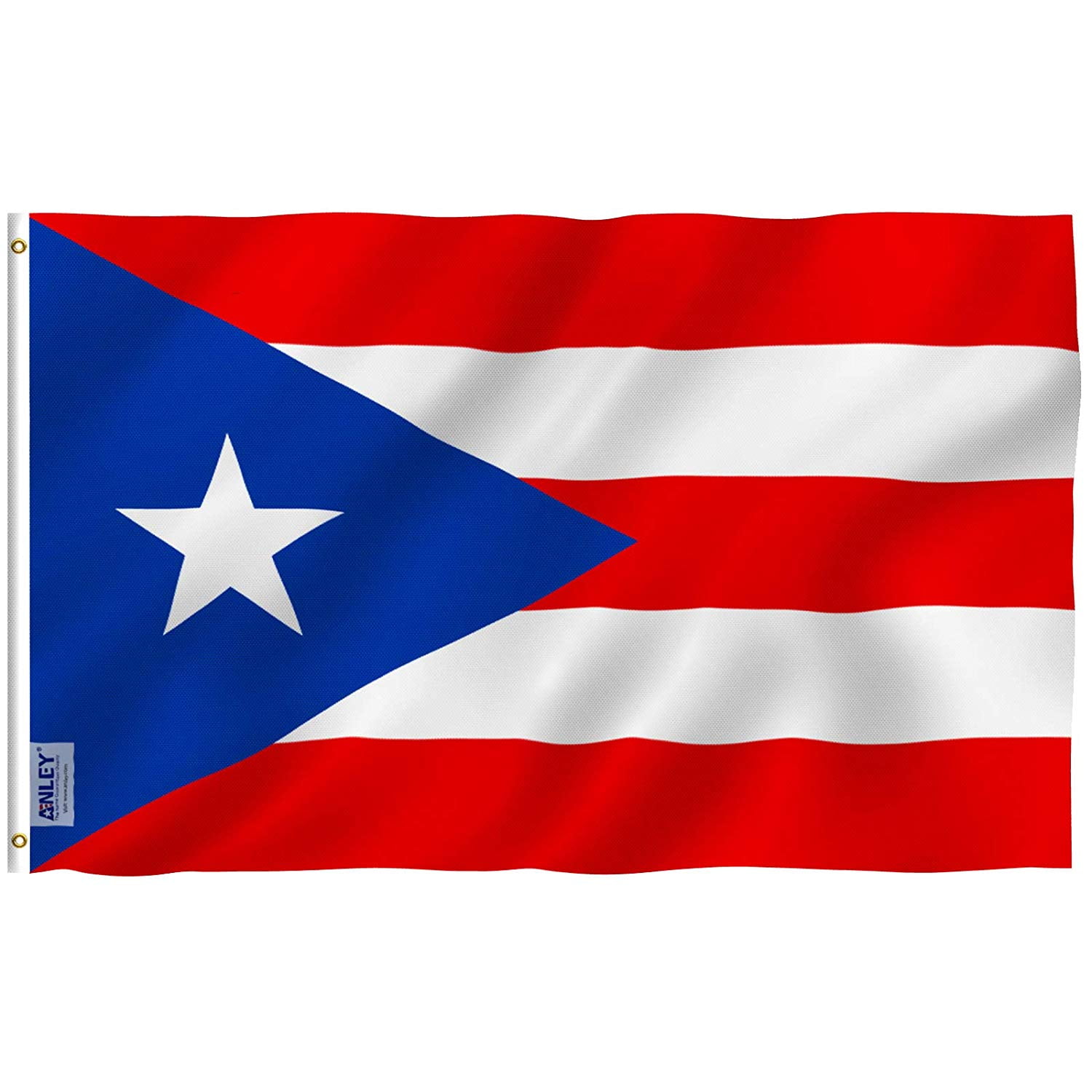 Puerto Rico Double "Wavy Flag" Key Chain 