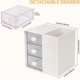 thumbnail image 2 of Desk Pencil Pen Holder , Office Desk Organizers Desktop Storage Pen Organizers with 3 Independent Drawers, 2 of 4