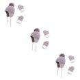 thumbnail image 2 of Guardurnaity 1 juego Beanie Hat Classic Beautiful Outdoor Clothes Accesorio de lana para resistir el frío Gris L 4-6 años Gris Л 4-6 лет 3Conjunto, 2 of 6