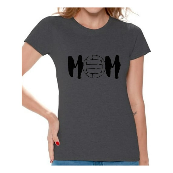 Awkward Styles Women's Volleyball MOM Sport Graphic T-shirt Tops Black Mother's Day