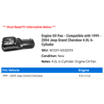 thumbnail image 2 of Engine Pan - Compatible with 1999 - 2004 Jeep Grand Cherokee 4.0L 6-Cylinder 2000 2001 2002 2003, 2 of 2