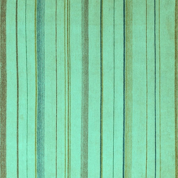 Ahgly Company Machine Washable Indoor Square Solid Turquoise Blue Modern Area Rugs, 8' Square