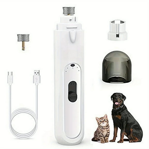 Dog Nail Grinder, Pet Nail Trimmer, 3 Speed Quiet Rechargeable Electric Nail File with 20h Working Time