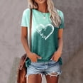 thumbnail image 4 of Camiseta de manga corta con cuello redondo y estampado de corazón y mariposa para mujer, ropa informal de primavera y verano, ropa de gran tamaño a la moda, 4 of 5