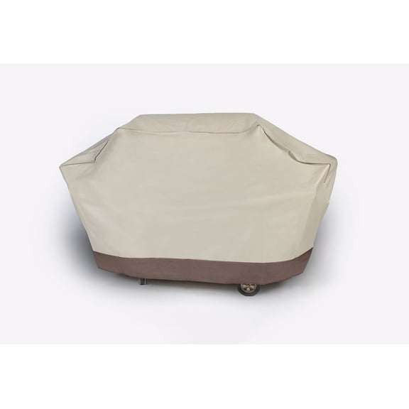 LB International Durable Outdoor Patio Full Embossed Vinyl Premium Gas Grill Cover - Taupe