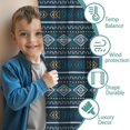 thumbnail image 3 of Blackout Kids Curtains,Blue Geometric Striped Pattern Childrens Insulated Curtains Set Of 2,Bedroom Essentials,Toddler Room Decor 52x63in(132x160cm), 3 of 5
