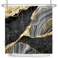 thumbnail image 3 of SUNOLIFE Black Marble Shower Curtain Abstract Modern Waterproof Fabric Bathroom Set 72x72 in, 3 of 5