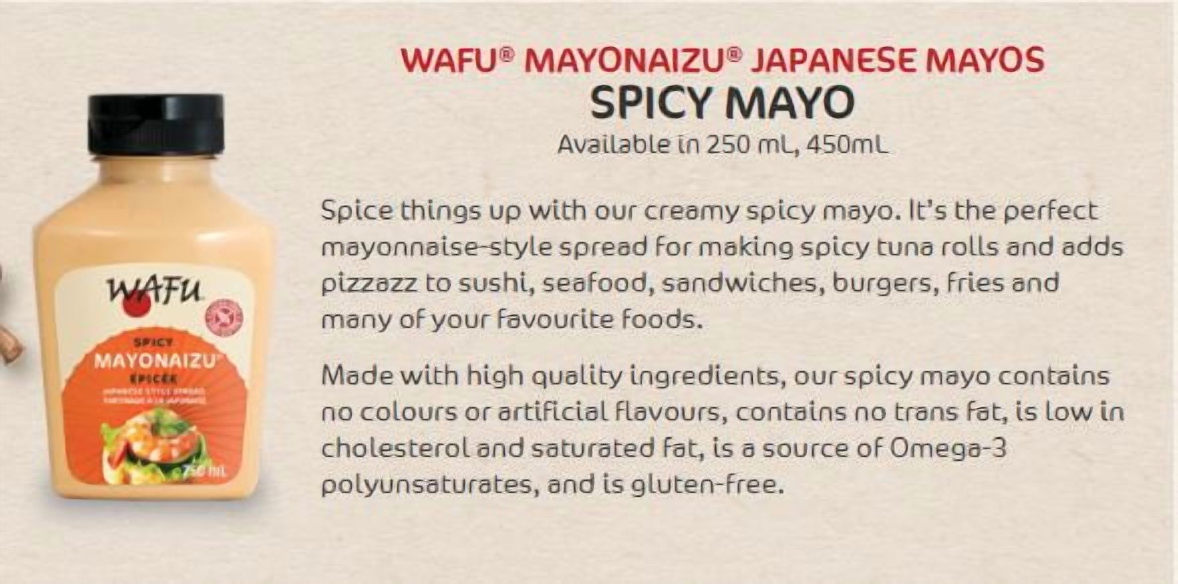 Wafu Spicy Mayonaizu Japanese Style Spread, 250ml, 250 mL