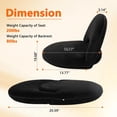 thumbnail image 3 of Adjustable Floor Chair with Back Support Foldable Meditation Chair Portable Stadium Seats Recreation Bleacher Seat Versatile Beach Video-Gaming Reading,Black, 3 of 8