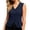 Navy, variant on Womens Front Button Vest Solid Shawl Collar Back Tie Detail Casual Outerwear Layering Beige L
