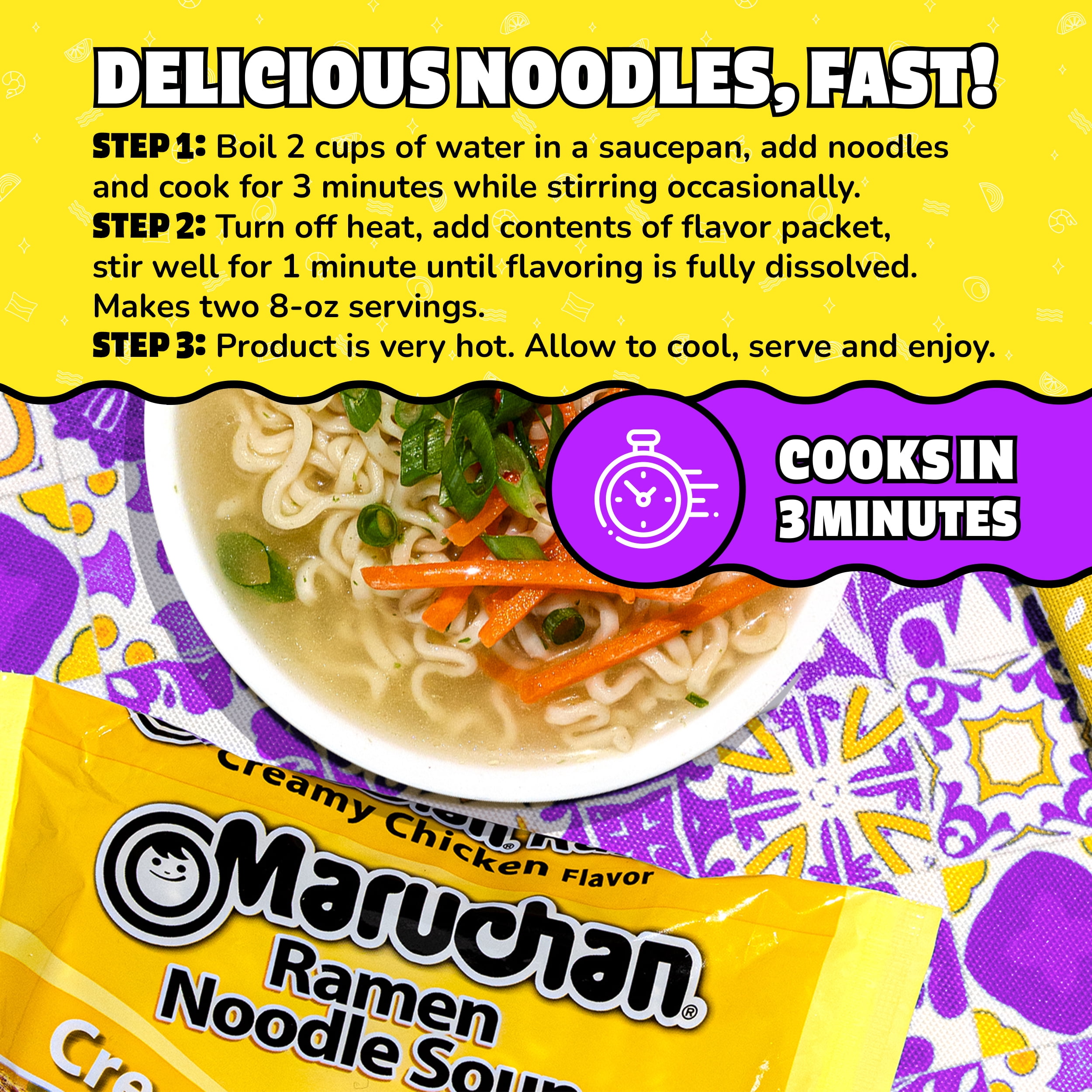 Maruchan Ramen Noodle Soup, Creamy Chicken Flavor Instant Noodles, 3 oz