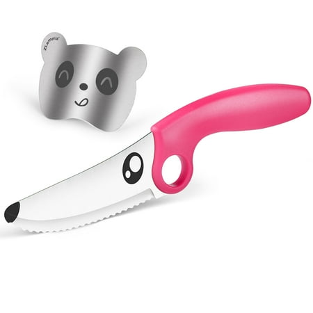 

ZLemma Toddler Knife Set for Real Cooking Montessori Kitchen Tool Nylon Handle & Stainless Steel Blade Safe Edge for Beginner Training Cutting Knives Set (Pink) C48