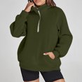 thumbnail image 2 of GigrtiJin Women's Half Zipper Hooded Sweatshirt Long Sleeve Loose Casual Fashion Solid Color Pullover Sweatshirts, 2 of 7