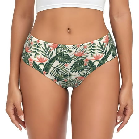 Womens Underwear - Palm Trees and Tropical No Show Seamless Underwear for Women  Soft Stretch Womens Panties  Hipster Ladies Panties Bikini Underwear Briefs